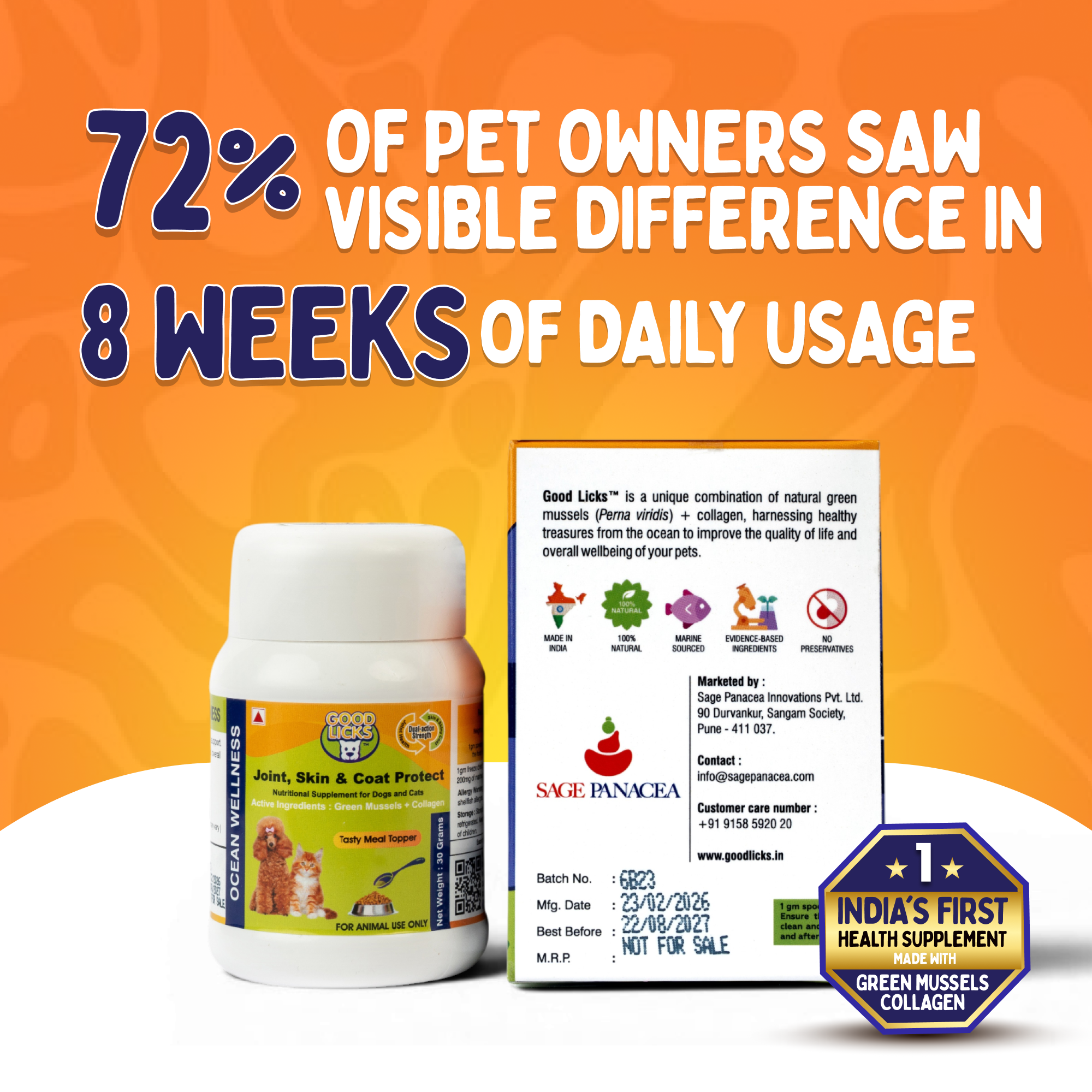 GOOD LICKS™ Joint and Mobility Health Supplement for Cats (30 Grams)